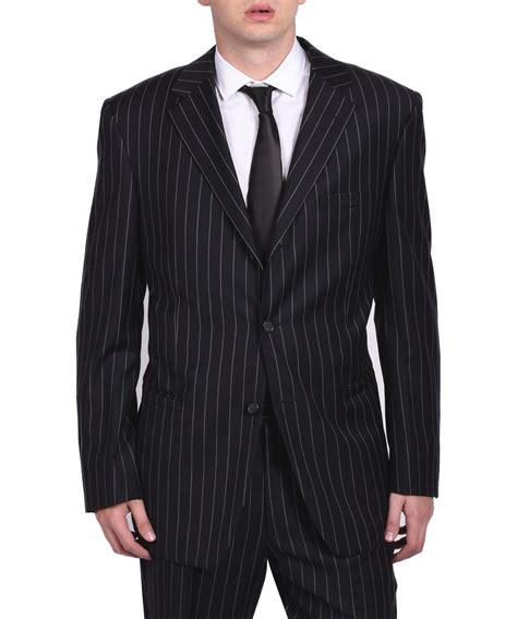 versace black pinstripe suit|versace blazers for men.